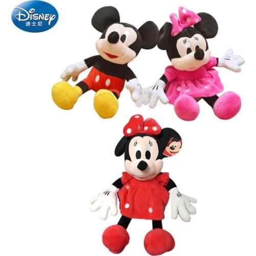 DISNEY 28 cm Mickey Mouse boys plush toys cute minnie girls dolls Kids Birthday Gift