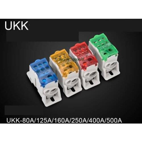 UKK80A UKK125A UKK160A Terminal Block 1 in many Out Din Rail distribution Box Universal Electric Wire Connector Connection Box