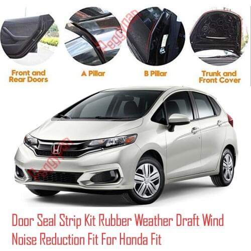 Door Seal Strip Kit Self Adhesive Window Engine Cover Soundproof Rubber Weather Draft Wind Noise Reduction Fit For Honda Fit