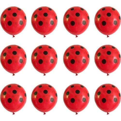 12 inch Ladybug latex balloon 2.8 red ballon black spot balloon red wave point Balloon Wedding Party Decoration Polk Dot Ballons