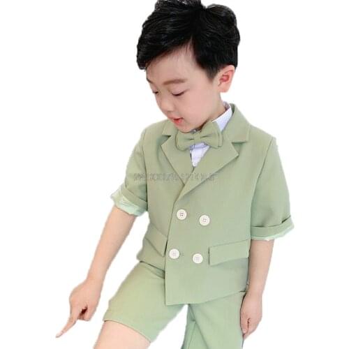 2020 Summer Style Children Clothing set Baby boys Girls Cool Jacket + shorts Formal suit kids Birthday Party clothes 2-10 years