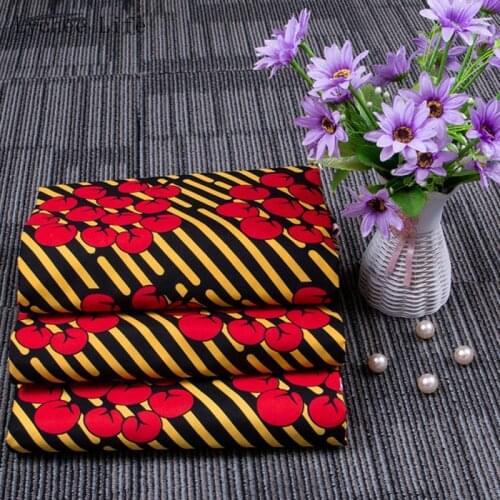 Lychee Life 1Yard Flower Printed Wax Fabric Ankara African For Women Wedding Dress Making Diy Tissue Fabric Home Decoration