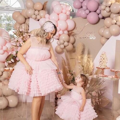 Flower Girl Dress for Wedding Party Tulle Girls Birthday Dress Pageant Gown Mom and Daughter Matching Clothes