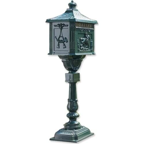 Mailbox Magazine Rack Classic European Style Villa Garden Outdoor Standing Floor Style Outdoor Cast Aluminum Mailbox Mailbox