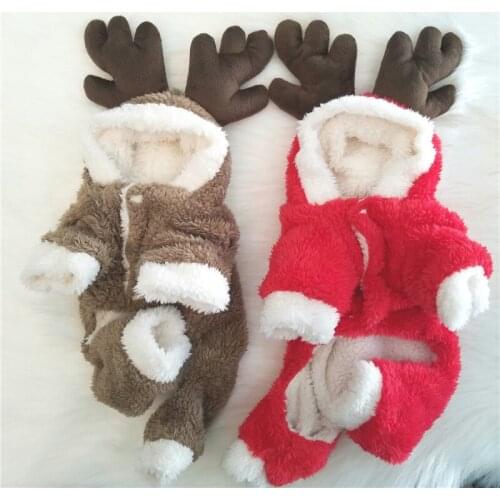 Christmas Dog Clothes Winter Dog Jumpsuit Fleece Warm Pet Clothing Outfit Yorkie Pomeranian Poodle Bichon Dog Costume Apparel