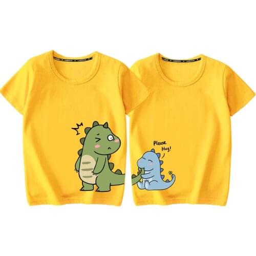 2021 Dinosaur Couple T Shirt Family Matching Clothing Good Cotton Girl Boy Short Sleeve Top Tees Matching Family Outfits