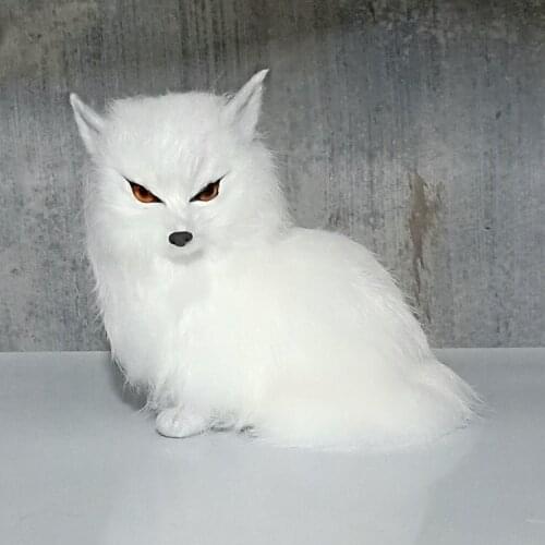 Cute real life white fox model plastic&furs simulation fox doll gift about 15x14cm xf2860