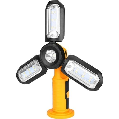 Foldable SMD LED Handheld Work Light Portable Work Inspection Lights Flashlight with Hook, Magnet for Car Truck Repair,Home Use