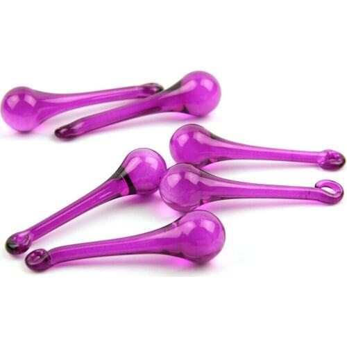 16x60mm/20x80mm Fuchsia Crystal Glass Prism Raindrops Modern Chandelier Pendants Lighting Parts For Home Decoration