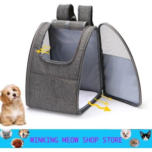 Outdoor All Seasons Pet Supplies Travel Out Carrying Bag Foldable Cat Dog Breathable Backpack Dog Carrier Backpack Accessories