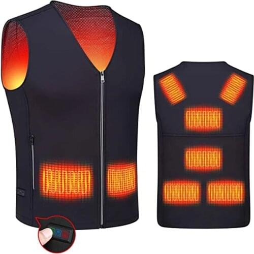 2021 Winter trekking Warm Mens vest Jacket Heated USB Electric Jacket hiking fishing work for Mens winter jacket Heating Vest