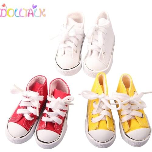 7.5cm1/3 BJD Doll Fashion Mini Shoes For Russian DIY Dolls Unisex Shoes 2021 New Style Spotted Doll Canvas Shoes 3 Colors