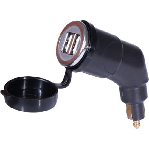 1 PCS Adjustable Dual USB Interface Port Charger Adapter Blue Light for BMW Ducati Di European Motorcycle ABS+Metal