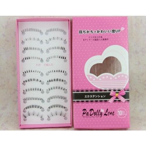 100set 10Pairs Different Style Lower Under Bottom False Eyelashes Black Fake Eye Lashes Extension Makeup Tools fashion