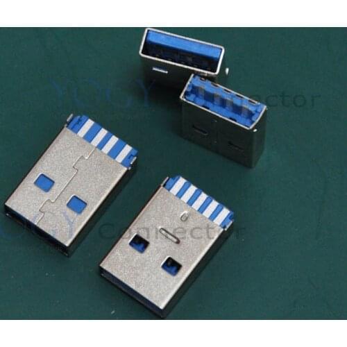 100 pcs/lot) 9pin Male USB 3.0 Connectors Jack, 19x12.5x4.5mm, fit for Data Sync Charger Mobile Phone Cable