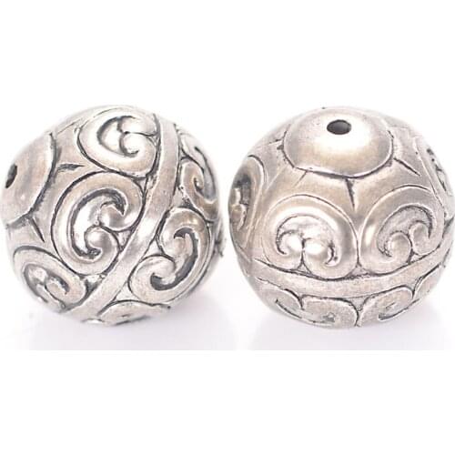 New Arrival 30 pcs 18mm Fluted Corrugated Antique Style Design Plating Acrylic Square Spacer Round Beads For Diy Jewelry Making