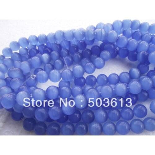 40Pcs Blue 10MM Opal /Cats Eye Loose Beads cb1004