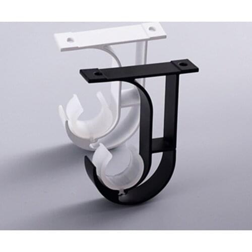 4X7B 4pcs/set Iron Curtain Rod Brackets Roof Mounted Window Hardware Holder Hanger Supporter Home Decor Accessories