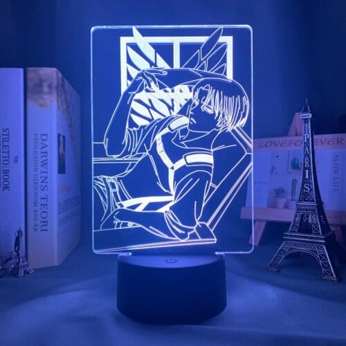 Acrylic 3d Lamp Levi Ackerman Anime Attack on Titan for Home Room Decor Light Child Gift Captain Levi Ackerman LED Night Light