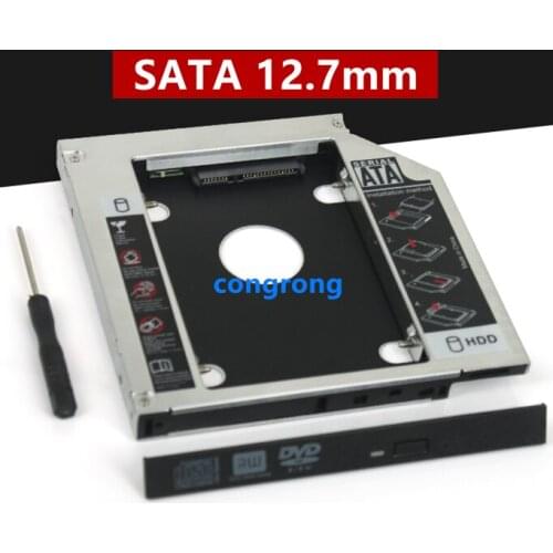 Aluminum 2nd HDD Caddy 12.7mm SATA 3.0 for 2.5'' SSD Case HDD Enclosure for Lenovo ThinkPad T420 T430 T520 T530 DVD-ROM