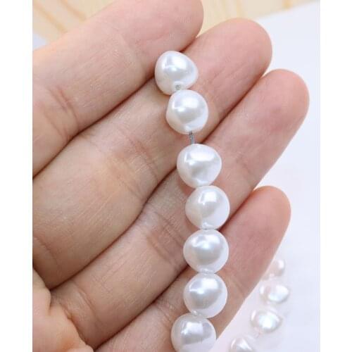 Eruifa 40pcs 8mm Popular High Quality White Plastic Irregular Pearl Beads Charms Pendant Jewelry DIY Earring Necklace