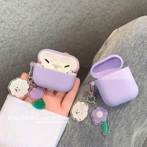 Cute Korean Flower Dog Silicone Cover for Apple Airpods 1 2 3 Case for AirPods Pro Pearl Case Accessories Headphone Charger Box