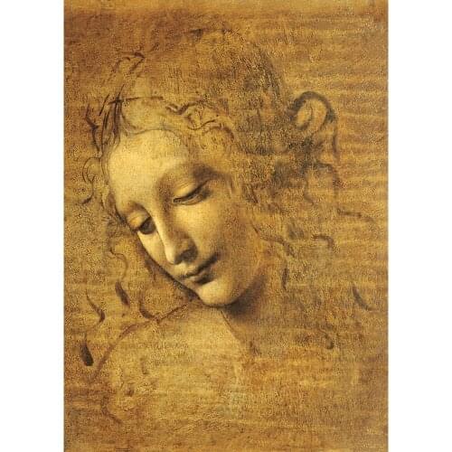 DaliyFu 1500pcs Famous Painting Puzzle Toy Viso Di Giovane Fanciulla by Orlando leonardo Da Vinci 3D Wooden Paper 1500 cs Puzzle