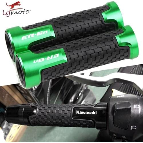 For Kawasaki Ninja ER-6N 2006-2018 ER6N ER 6N 7/8"22mm Motorcycle Aluminum Accessories Anti-Slip Handle Bar Handlebar Hand Grips