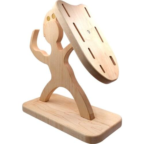 Interesting Wood Knife Block Organizer Kitchen Countertops Storage Non-Slip