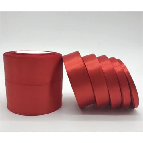 25yards/Roll (6mm-50mm) Red Silk Satin Ribbon Polyester Ribbon Bow Craft Decor Wedding Christmas Party Decoration