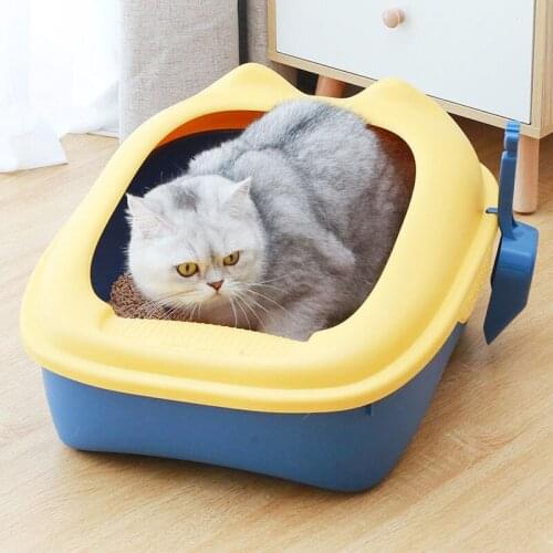 Litter Box Cat Autolimpiable Large Plastics Indoor Toilet Bedpan Anti Splash Products House Furniture Selfs Cleaning Accessories