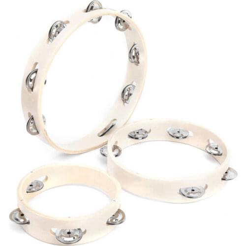 Marace Orff Instrument Tambourine Musical Hand Round Wooden Orff Percussion Instrument KTV Part SY‑90 Baby Child