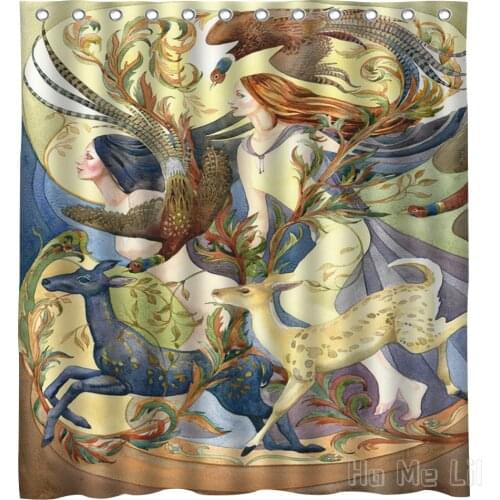 Mythical Creature Design Waterproof Shower Curtain Bathroom Decor