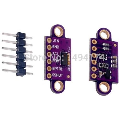 WQScosea Q8S-206 Microelectronics VL53L0X Time-of-Flight Range Distance Sensor Breakout Module 0-2m range for Arduino VL53L0XV2
