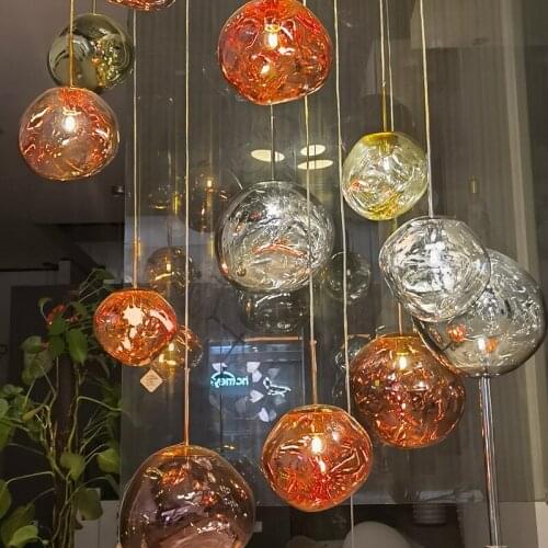 Nordic Glass Design Pendant Lights Lighting Coffee Glass Pendant Lamp Study Kitchen Fixtures Villa Duplex Apartment Hanging Lamp