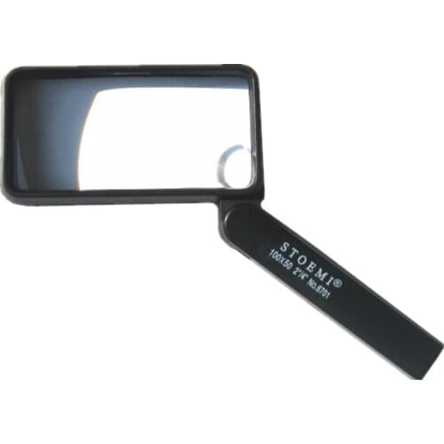 STOEMI 2X/4X Dual Magnification Folding Rectangular Magnifier 6701 w/Leather Case Optical Tool for Reading Newspaper Stamps
