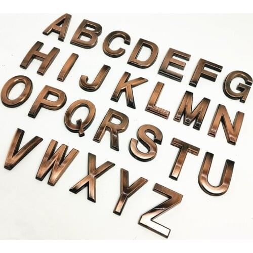 2 Sizes A-Z Letters Plaque Modern Silver Gold Numbers House Hotel Door Address Digits Stickers Numerical Number Plate Signs 0-9