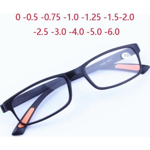 TR90 Square Myopic Glasses Women Men Ultralight Black Frame Shortsighted Spectacle Myopes Lunettes 0 -0.5 -0.75 -1.0 To -4.0