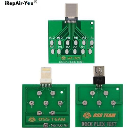 USB Dock Flex Test Board for iPhone 11 pro Xs max X Xr 6 7 8 6s Android Phone U2 Battery Type C Power Charging Easy Testing Tool