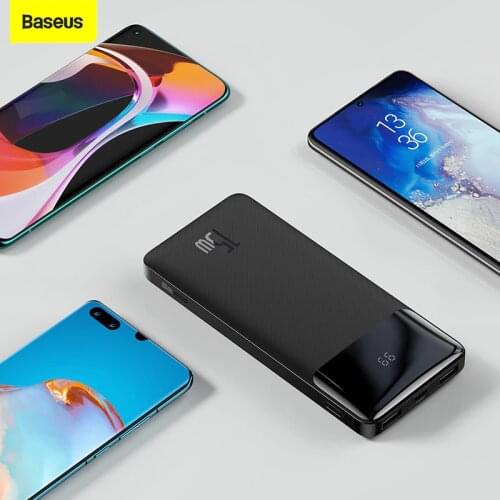 Baseus Power Bank 15W 10000mAh Portable Charging Poverbank Mobile Phone External Battery Charger Powerbank For iphone Xiaomi