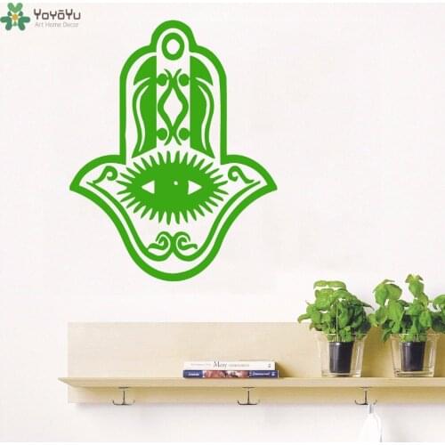 YOYOYU Wall Decal Yoga Studio Fatima Hand Wall Sticker Art Design Hamsa Pattern Vinyl Interior Livingroom Mural Buddha DIY SY567