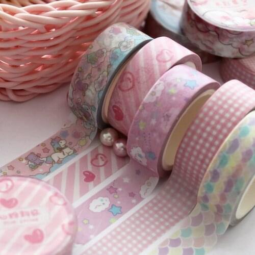 1.5 cm *7m Lovely Pink Unicorn Sky Washi Tape Adhesive Tape DIY Scrapbooking Sticker Label Masking Tape