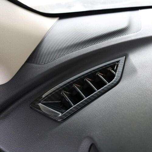 1 Set Carbon Fiber ABS Chrome Car Air Conditioner Vent Outlet Cover Trim Molding For SUBARU XV 2018 Car Styling Accessories