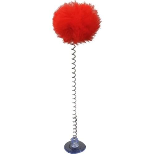 1Pcs Cat Teaser Toy Interactive Funny Plush Cat Spring Wand Kitten Toy Ball With Sucker Bell Pet Supplies Pet Cat Accessories