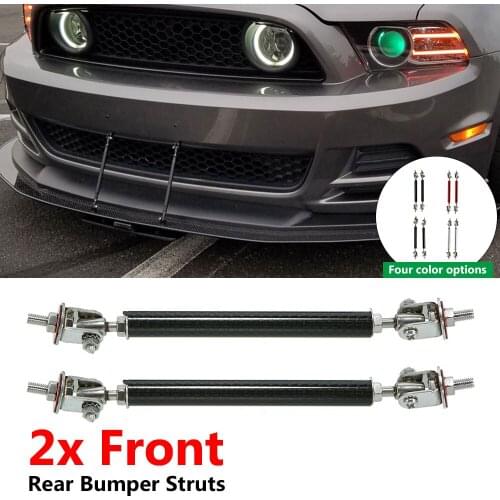 2pcs Adjustable Universal Aluminum Front Bumper Lip Splitter Strut Rod Support Bars fit for any car truck SUV to reinforce