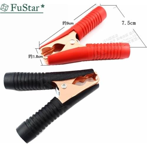 2pcs Hot Car Alligator Clips Battery Clamps Crocodile Clip 100A Red+Black Test Clamp Automotive Battery Clamp High Current