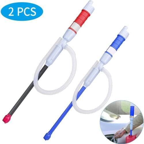 2x Liquid Delivery Pump Electric Automatic Fuel Fluid Water Pump Siphon Pump Battery Powered Gas Water Bathroom Pond Manual Pump