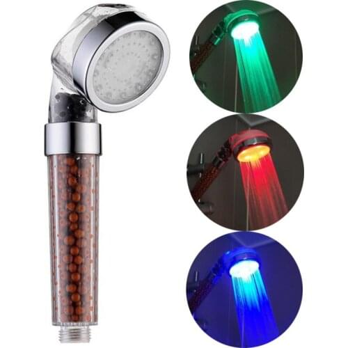 3 Color Shower head bath LED Light Showerhead Temperature sensor High Pressure Rainfall SPA Water Saving bathroom accessories