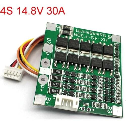 4S 30A 14.8V Li-ion Lithium 18650 Battery BMS Packs PCB Protection Board Balance Integrated Circuits Electronic Module