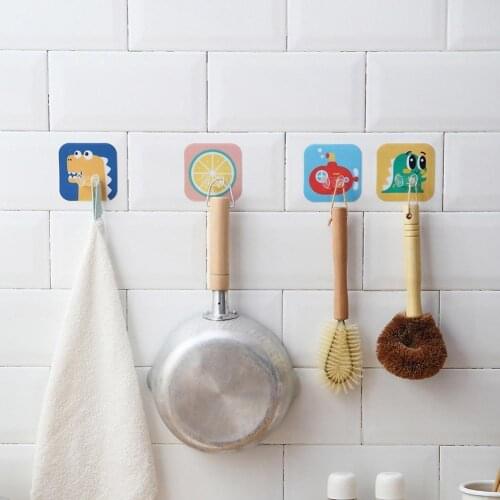 5pcs Multifunctional Wall Type Seamless Plug Power Cord Storage Hook Sticky Hook Fixing Frame Home Storage Random Color